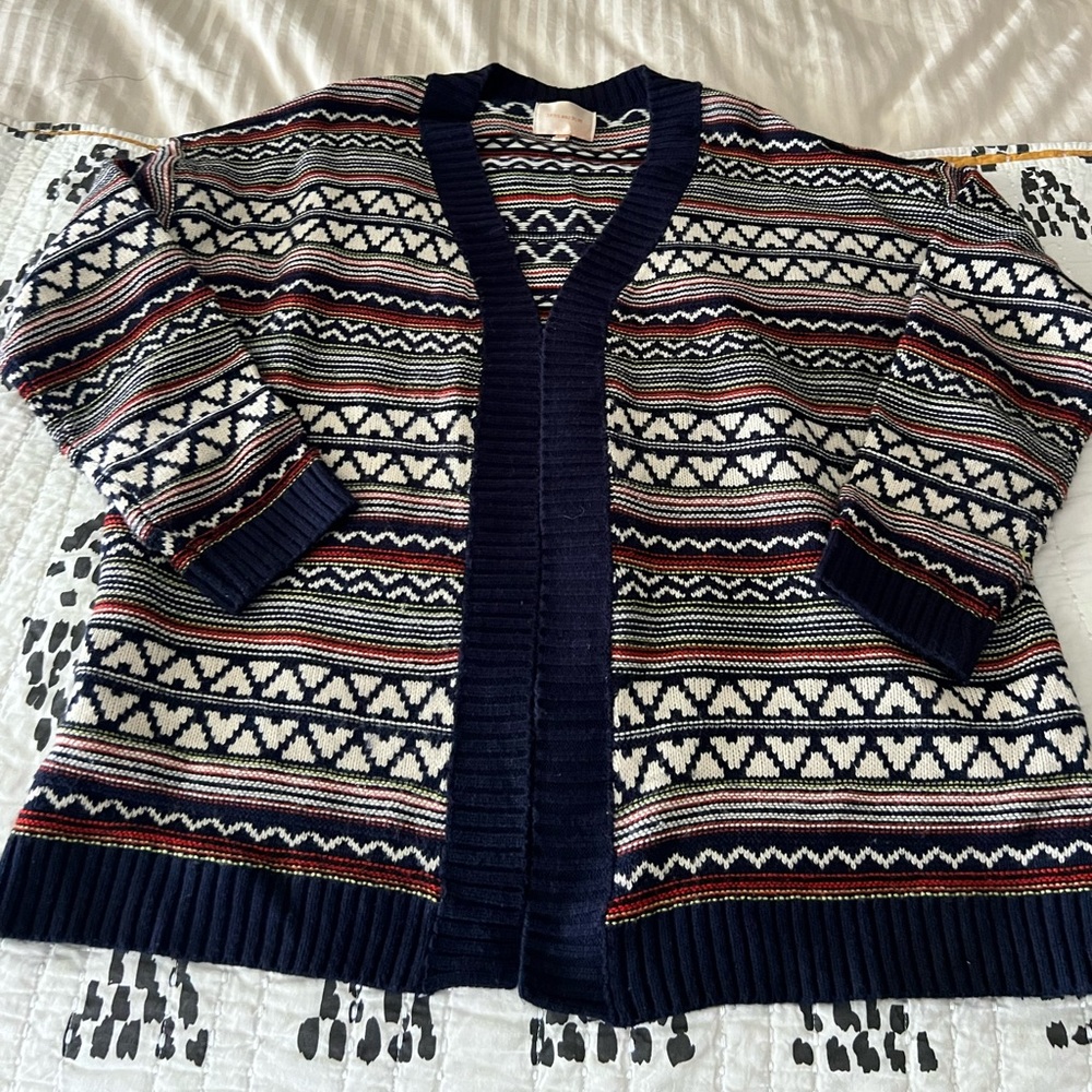 Skies Are Blue Multicolored Cardigan
Sweater size large